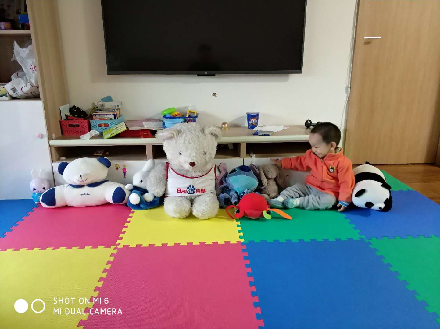 莫莫和玩具们排排坐